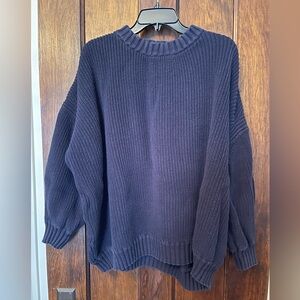 Entireworld Oversize Navy Blue Shaker Sweater XL 100% Cotton Type A Version 11